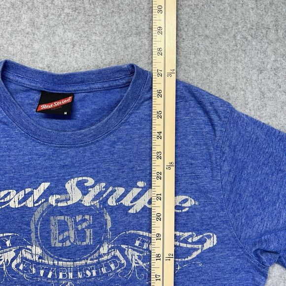 Red Stripe Beer T-Shirt Men’s Medium Blue Graphic Front Back Hits Jamaica - Picture 8 of 9